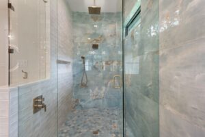 Oversized Walk-In Shower with Rainfall Fixtures