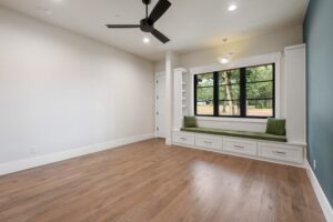 Bedroom with Built-In Window Seat