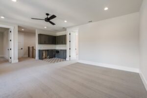 Spacious Upstairs Living Area with Built-In Wet Bar